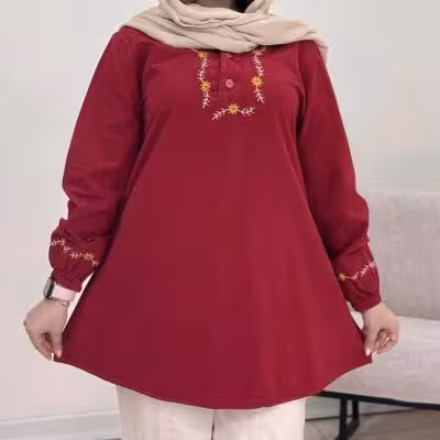 مانتو الیاف طبیعی پنبه شقایق