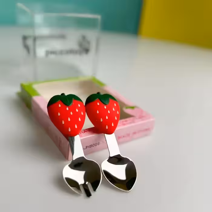 قاشق و چنگال کودک دسته سیلیکونی کد JH80