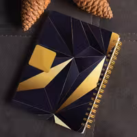 دفتر یادداشت مشکی طلایی