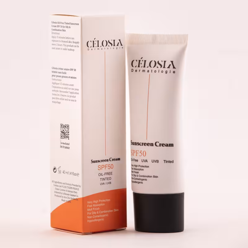 کرم ضدآفتاب SPF50 رنگی ساده فاقدچربی سلوسیا