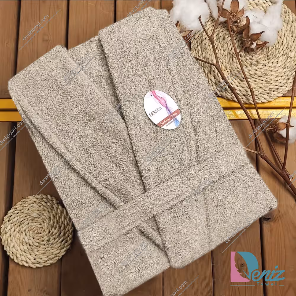 حوله تن پوش سوپر سایز طرح کارن رنگ خاکی