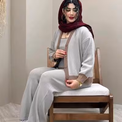 ست سه تیکه بافت آکریل فری سایز