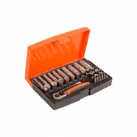 ست بوکس 1/4 اینچ باهکو مدل SL25L شامل 37 قطعه – مجموعه کامل سوکت استاندارد و عمیق با کیفیت سوئدی برای کارهای حرفه‌ای و صنعتی