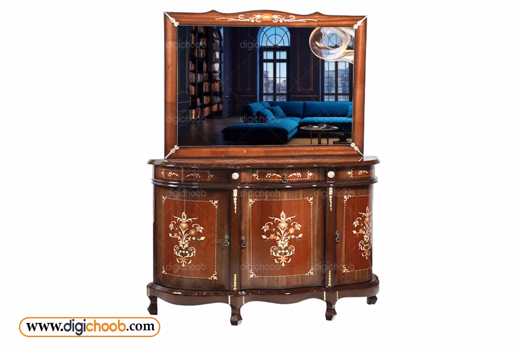 آینه کنسول گرد معرق