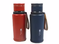 فلاسک استیل حجم 650 میلی لیتر دارای بند چرمی