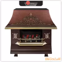 بخاری دودکش دار ایران شرق مدل 15000 (آذران CH150) طرح شومینه قهوه ای