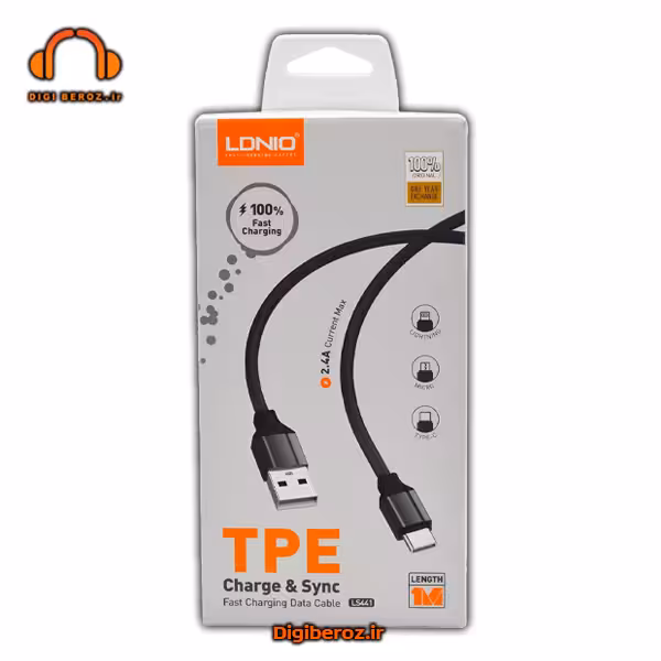 کابل تبدیل USB به USB-C الدینیو مدل LS441  طول 1 متر