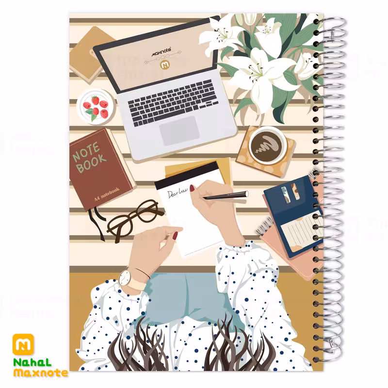 دفتر200 برگ سیمی جلد سخت A4 کد 9272.طرح 8