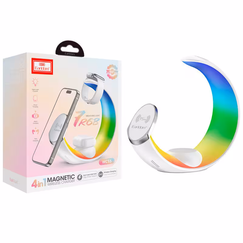 شارژر بی سیم و چراغ رومیزی ارلدام مدل ET-WC55