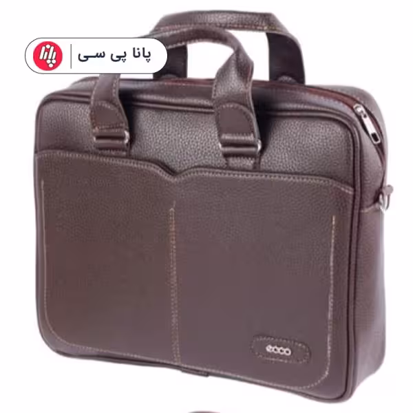 کیف لپتاپ طرح چرم B075 قهوه ای تیره
