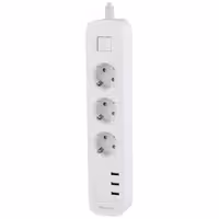 چند راهی 3 خانه برق ارت دار هادرون P323 با کابل 1.8 متری   شارژر USB