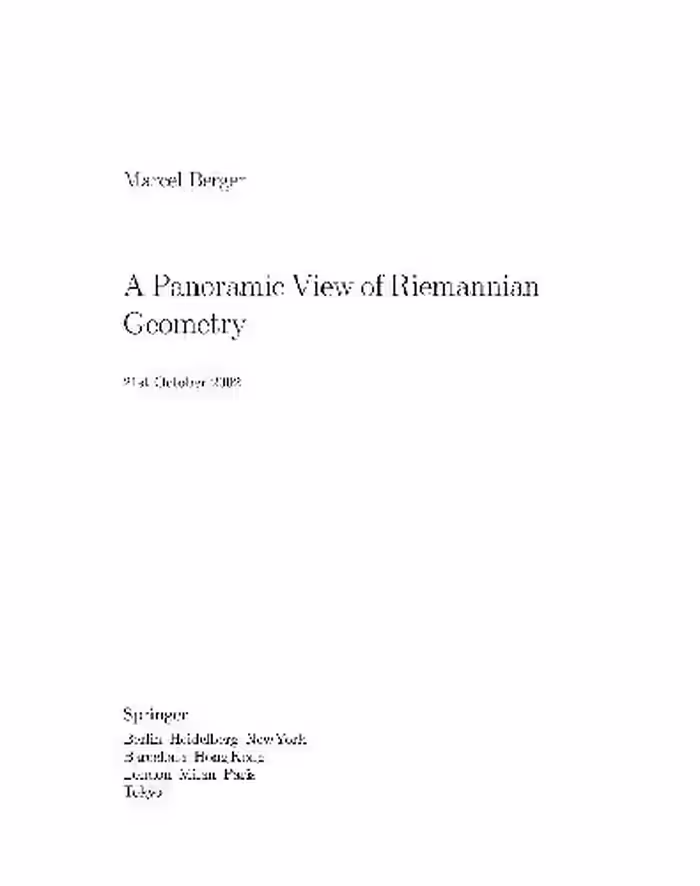 خرید و دانلود نسخه کامل کتاب A Panoramic view of Riemannian Geometry