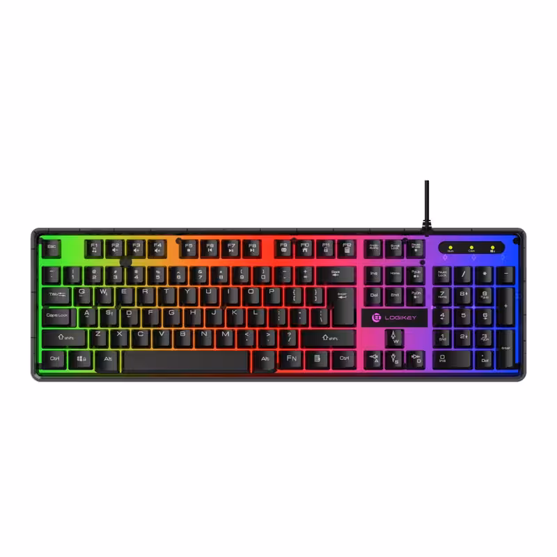 کیبورد گیمینگ لاجی کی مدل K230B، سوییچ ممبران، Full-Size، نورپردازی RGB | کالا مکس