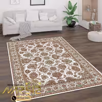 فرشینه فرش افشان طرح گلرنگ کرم کد 9091