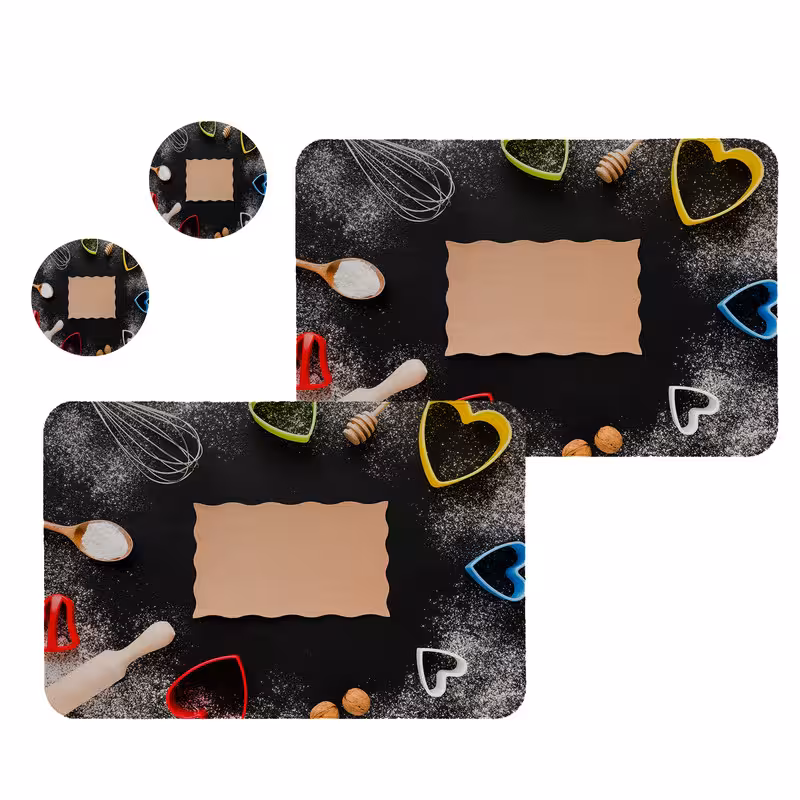 زیربشقابی طرح kitchenکد 8529 مجموعه 2عددی همراه زیرلیوانی | کالا مکس