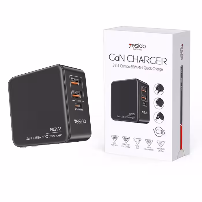 شارژر دیواری یسیدو YESIDO YC35 توان 65 وات