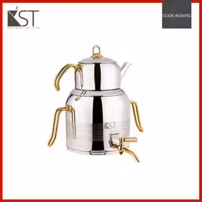 کتری و قوری مدل ترک یراق طلا 5/5 لیتر (KST) کد 4030SG