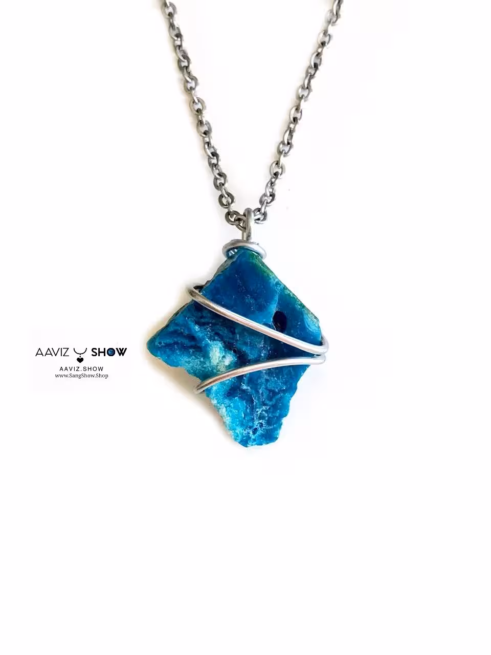 گردنبند لاریمار آبی راف با رنگ و فرم استثنایی A383