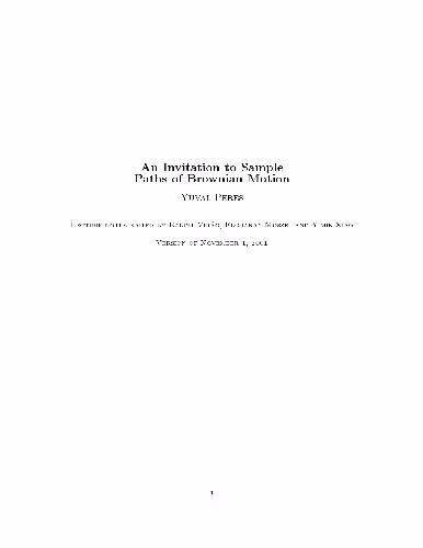 خرید و دانلود نسخه کامل کتاب An invitation to sample paths of Brownian motion