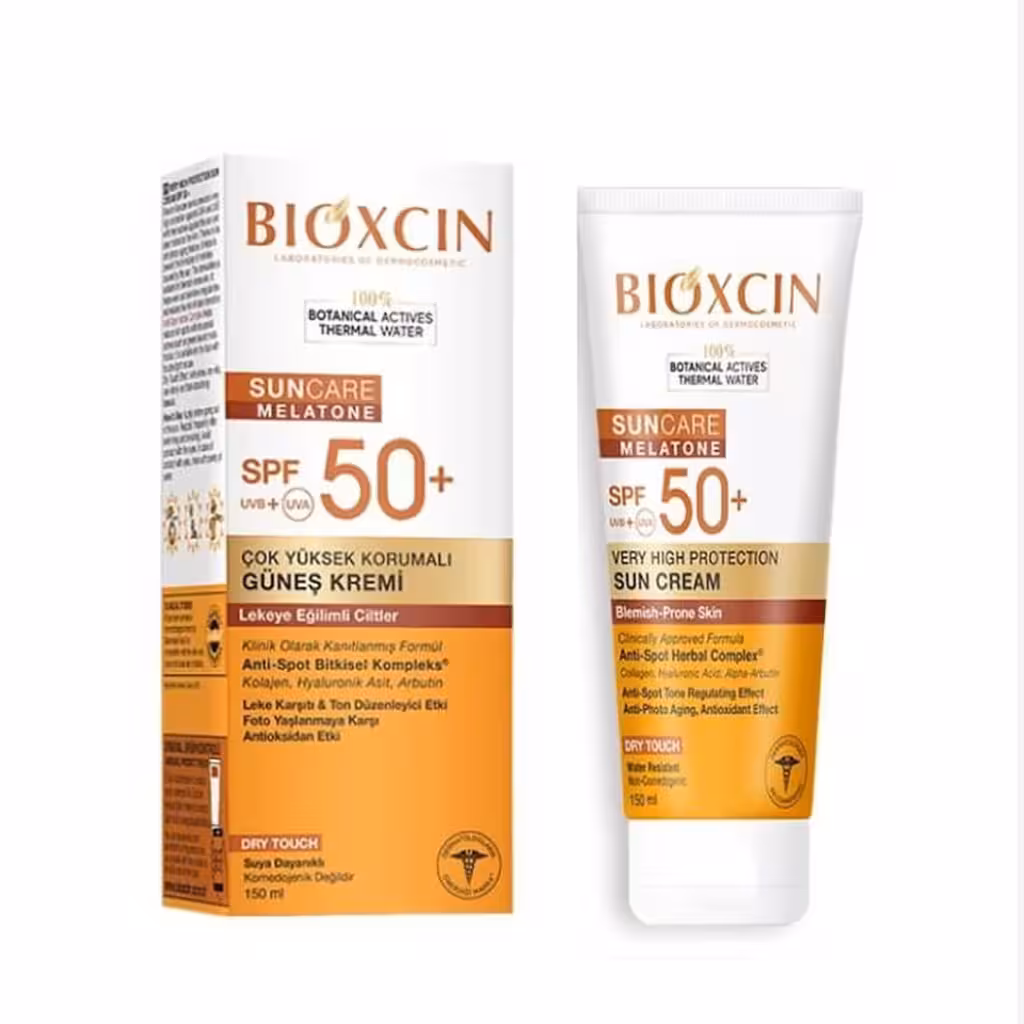 ضد آفتاب بی رنگ ضد لک بیوکسین Bioxcin مناسب پوست های مستعد لک با spf 50،ترکیه 150 میل