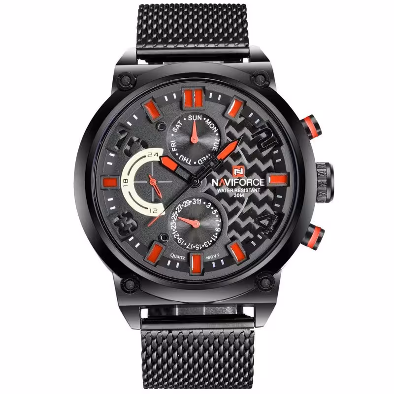 ساعت مچی عقربهای کوارتز مردانه نیوی فورس مدل فول تایم NF9068