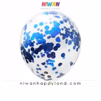 بادکنک شفاف پولکی آبی