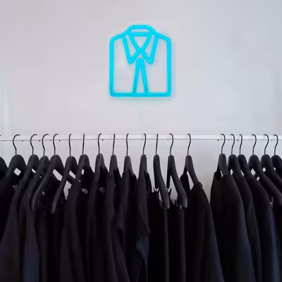 چراغ دیواری نئون دیزاین طرح Men-Clothes_TBL