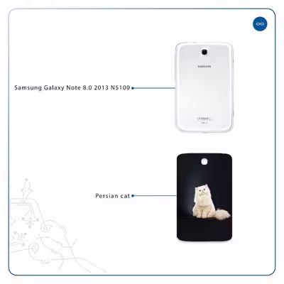 برچسب پوششی ماهوت مدل Persian cat مناسب برای تبلت سامسونگ Galaxy Note 8.0 2013 N5100