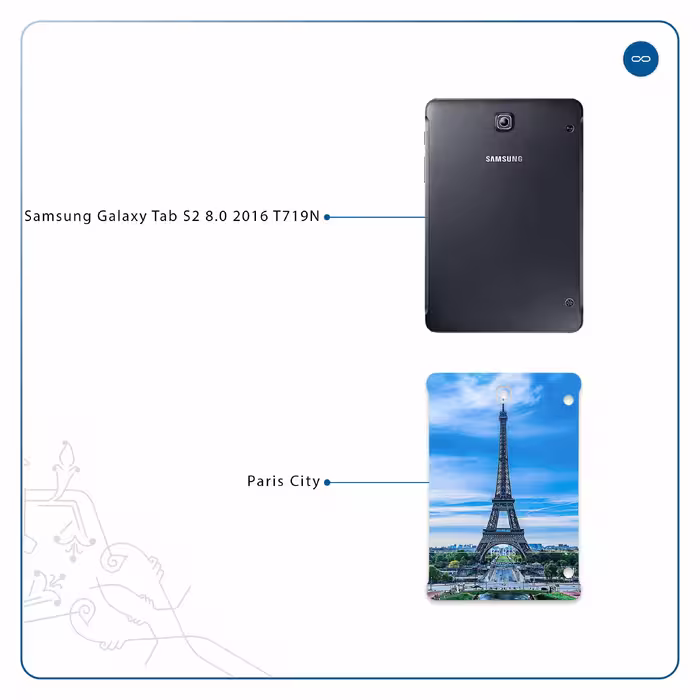 برچسب پوششی ماهوت مدل Paris City مناسب برای تبلت سامسونگ Galaxy Tab S2 8.0 2016 T719N