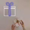 چراغ دیواری نئون دیزاین طرح Gift-Box_BL