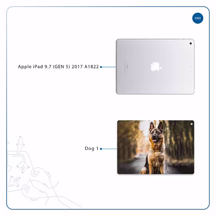 برچسب پوششی ماهوت مدل Dog-1 مناسب برای تبلت اپل iPad 9.7 (GEN 5) 2017 A1822