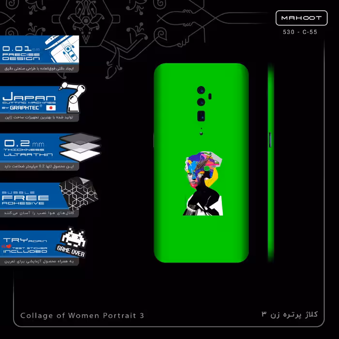 برچسب پوششی ماهوت مدل Collage of Women Portrait 3-FullSkin مناسب برای گوشی موبایل اپو RENO 10X