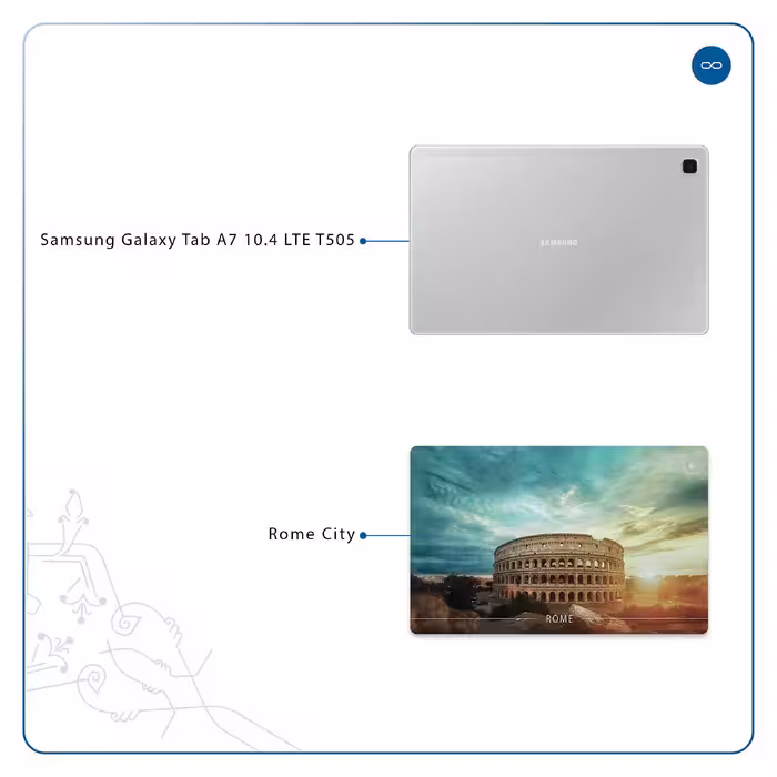 برچسب پوششی ماهوت مدل Rome City مناسب برای تبلت سامسونگ Galaxy Tab A7 10.4 LTE 2020 T505