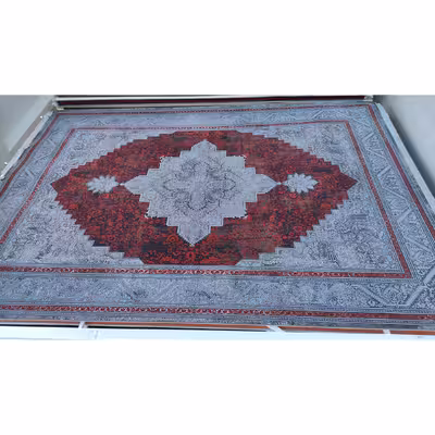 فرش ماشینی زمرد مشهد طرح  وینتیج نقشه هریس