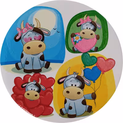 بشقاب دیوارکوب سفالی مدل رویای کودکانه کد 3 مجموعه 3 عددی