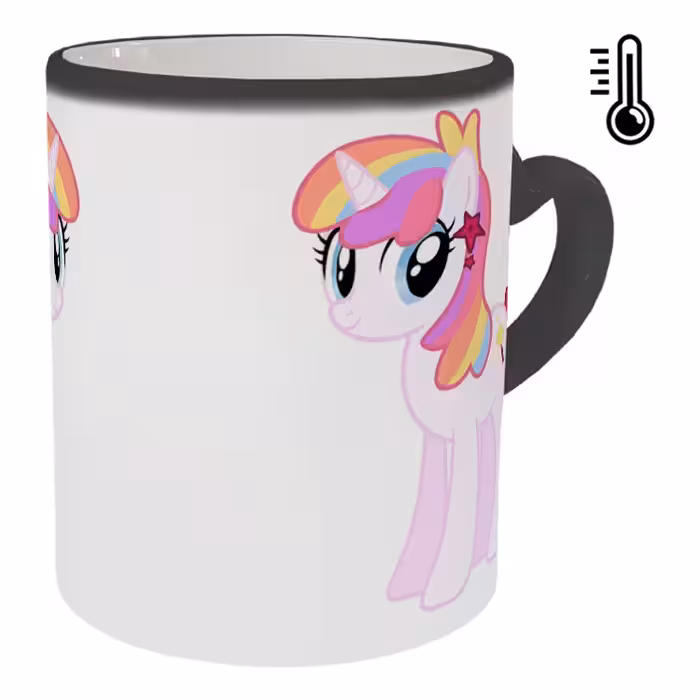 ماگ حرارتی مدل دسته قلبی طرح یونیکورن کد 21