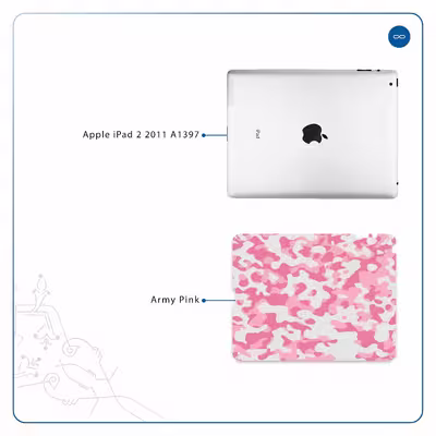 برچسب پوششی ماهوت مدل Army-Pink مناسب برای تبلت اپل iPad 2 2011 A1397