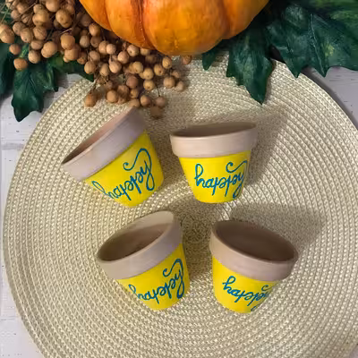 گلدان سفالی مدل happy کد 3