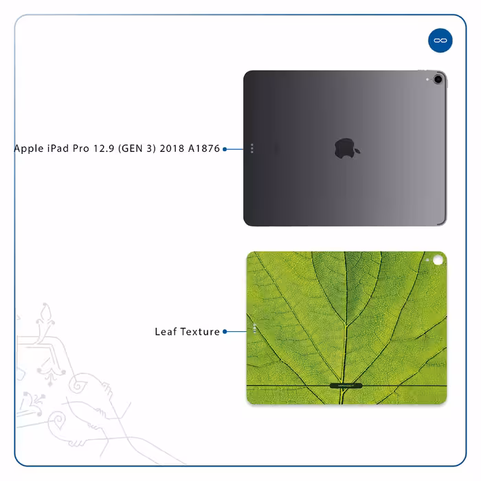 برچسب پوششی ماهوت مدل Leaf-Texture مناسب برای تبلت اپل iPad Pro 12.9 (GEN 3) 2018 A1876