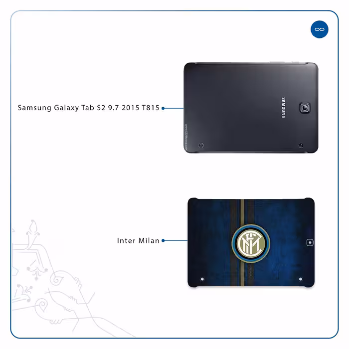 برچسب پوششی ماهوت مدل Inter-Milan مناسب برای تبلت سامسونگ Galaxy Tab S2 9.7 2015 T815
