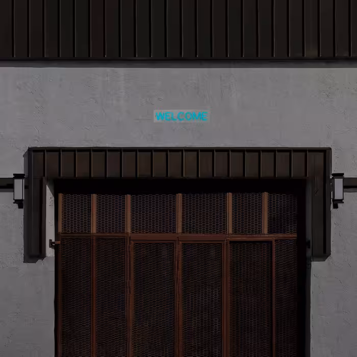 چراغ دیواری نئون دیزاین طرح Welcome_TBL