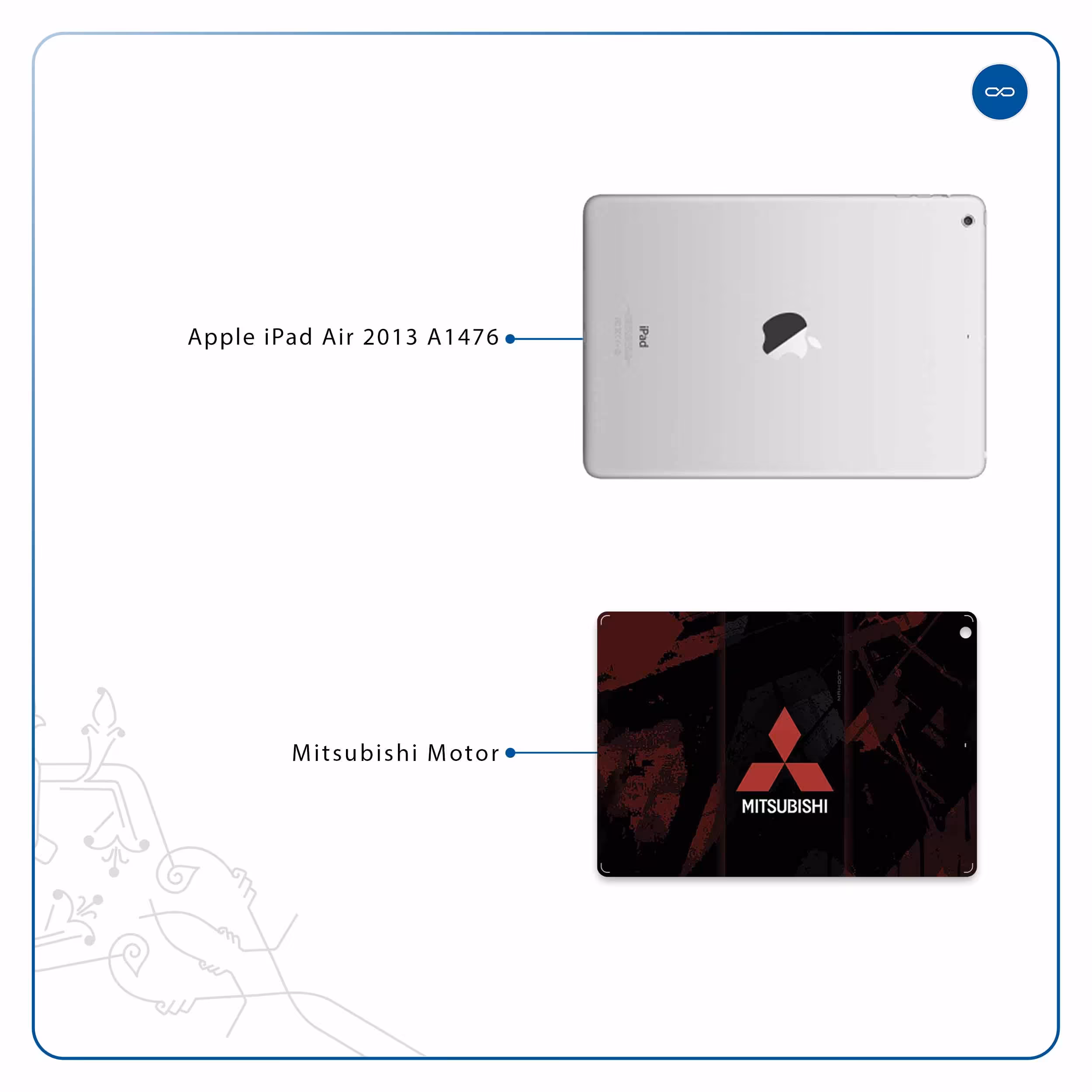 برچسب پوششی ماهوت مدل Mitsubishi Motor مناسب برای تبلت اپل iPad Air 2013 A1476