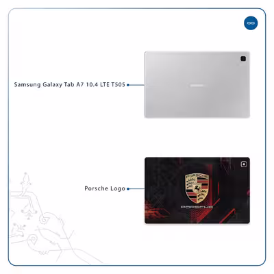 برچسب پوششی ماهوت مدل Porsche-Logo مناسب برای تبلت سامسونگ Galaxy Tab A7 10.4 LTE 2020 T505