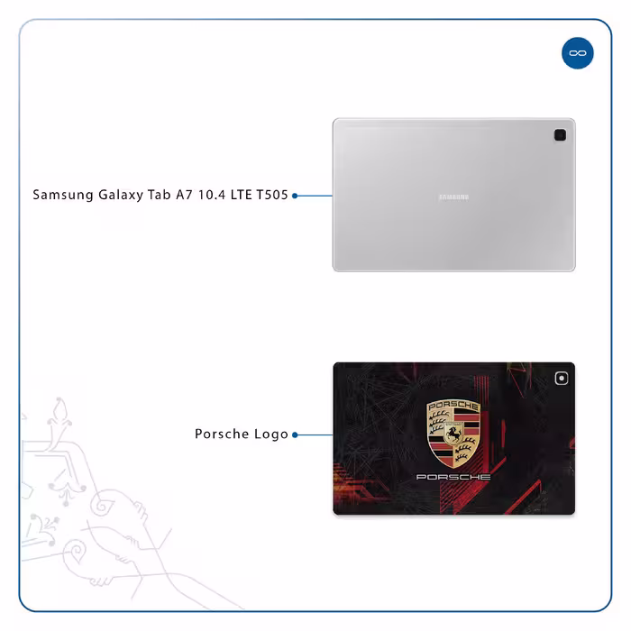 برچسب پوششی ماهوت مدل Porsche-Logo مناسب برای تبلت سامسونگ Galaxy Tab A7 10.4 LTE 2020 T505