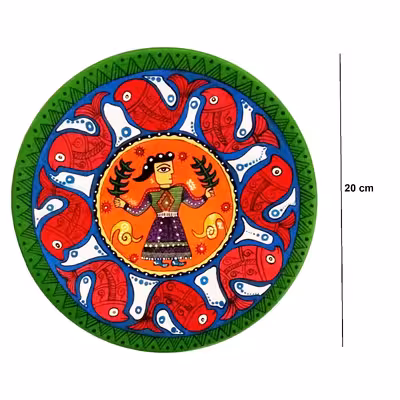 بشقاب دیوارکوب سفالی بوهوبابا طرح چشم نظر مدل Divar288