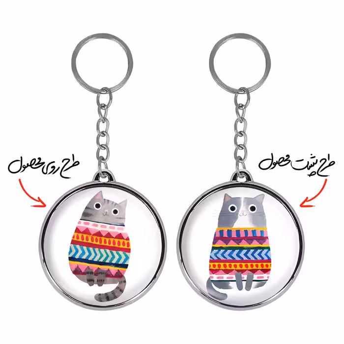 جاکلیدی خندالو طرح گربه مدل دوطرفه کد 52145215