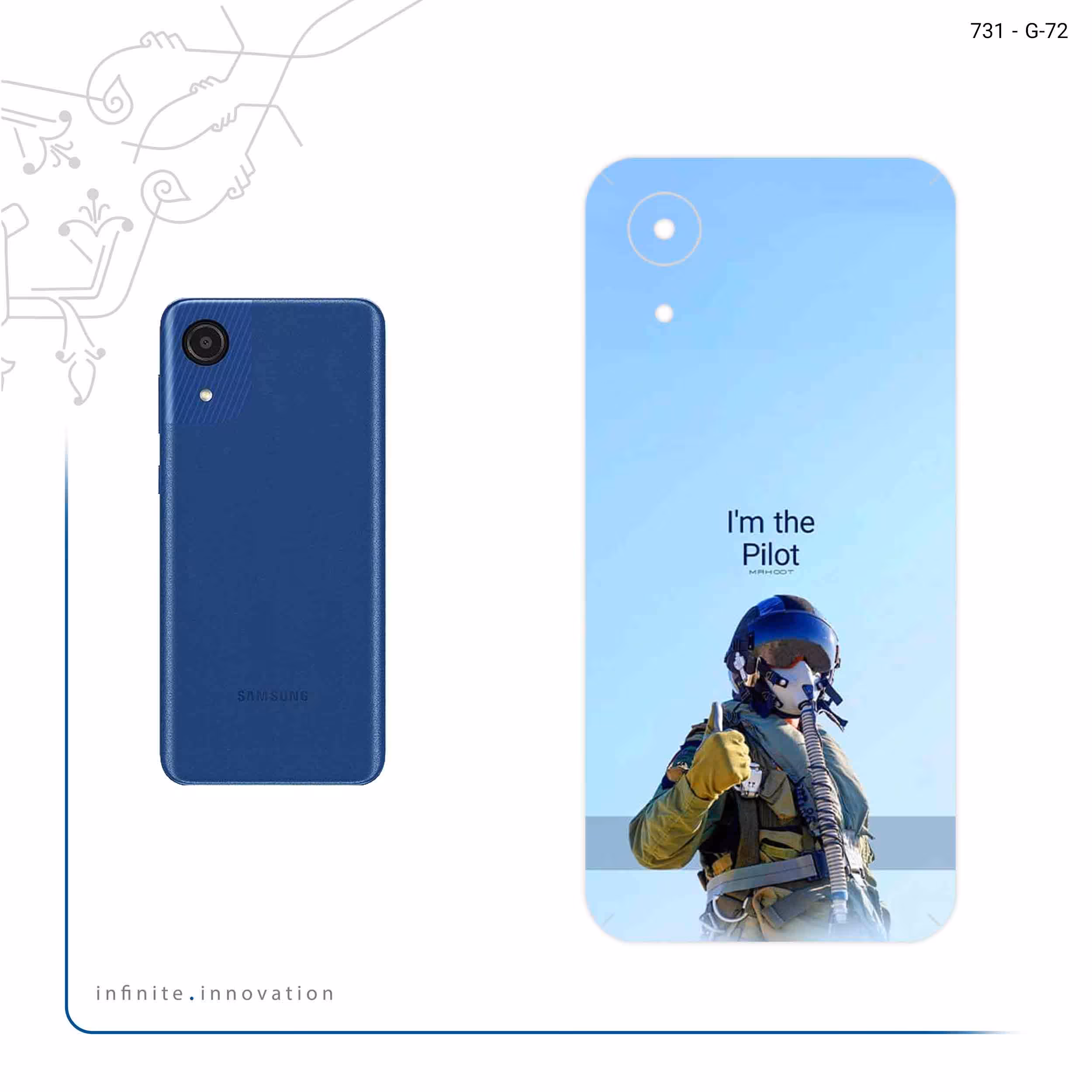 برچسب پوششی ماهوت مدل Pilot مناسب برای گوشی موبایل سامسونگ Galaxy A03 Core