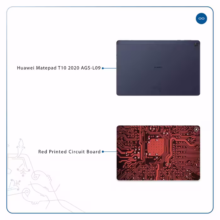 برچسب پوششی ماهوت مدل Red Printed Circuit Board مناسب برای تبلت هوآوی Matepad T10 2020 AGS-L09