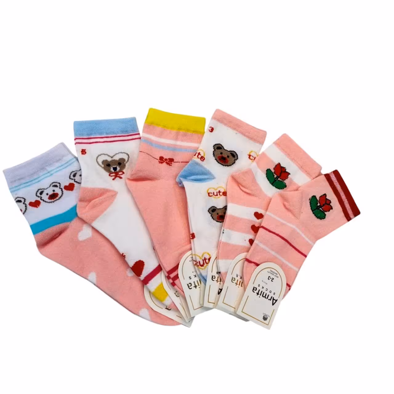 جوراب بچگانه 6 سایز ارمیتا کد 23