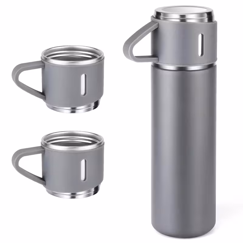 فلاسک آب به همراه 3 کاپ با ظرفیت 500 میلی لیتر مدل Vacuum Bottle